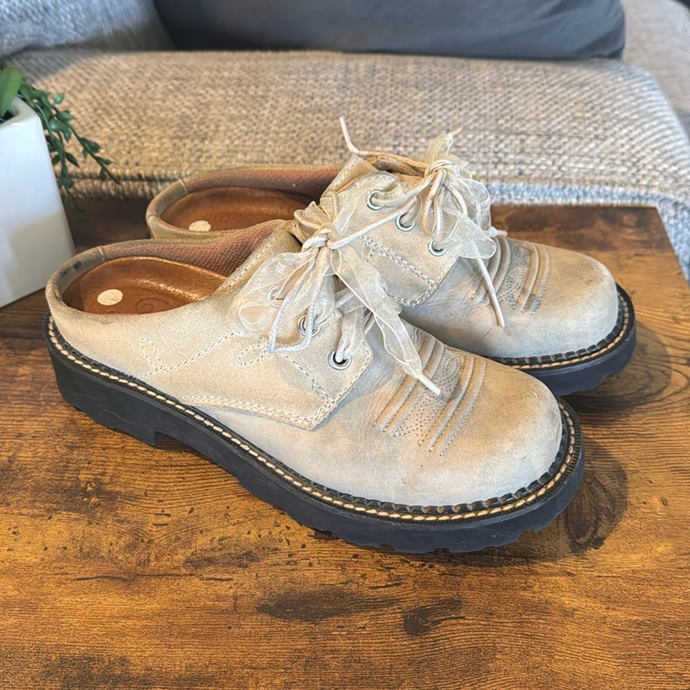 Ariat Beige Suede Clog Sneakers